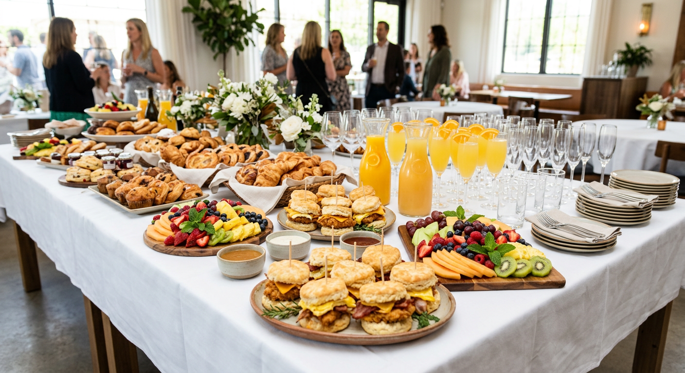 Ruby's catering spread for an event