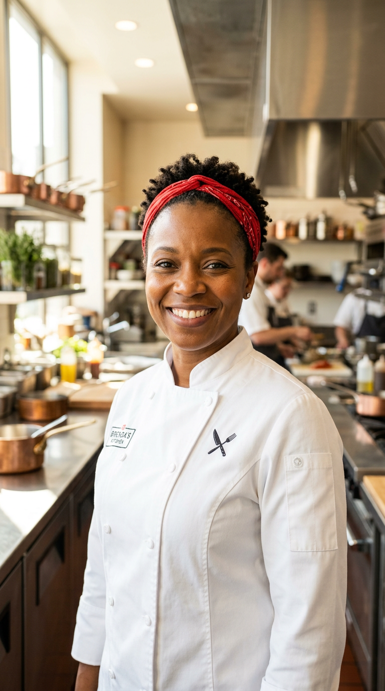 Chef Ruby Washington in the kitchen