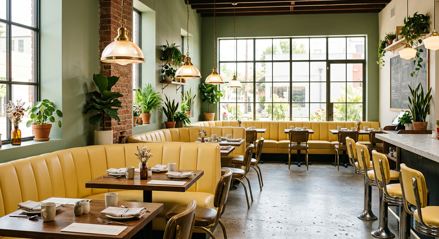 Ruby's dining room with retro decor
